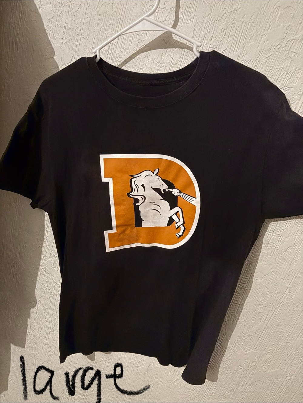 Womens Black T-Shirt with old Broncos logo